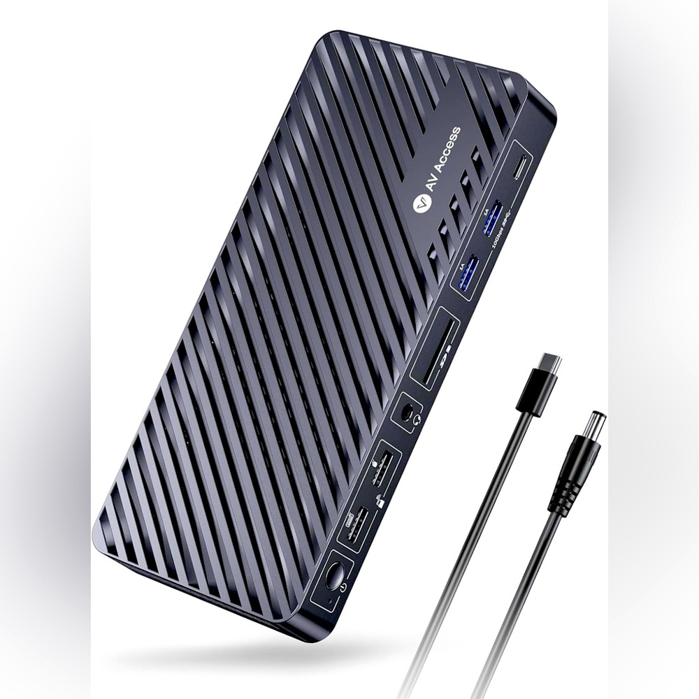 12-in-1 Laptop Docking Station- 4K Triple Monitors, 10 Gbps USB Data Transfer